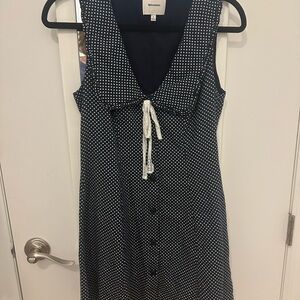 Reformation Blue and White Polka Dot Mini Dress
